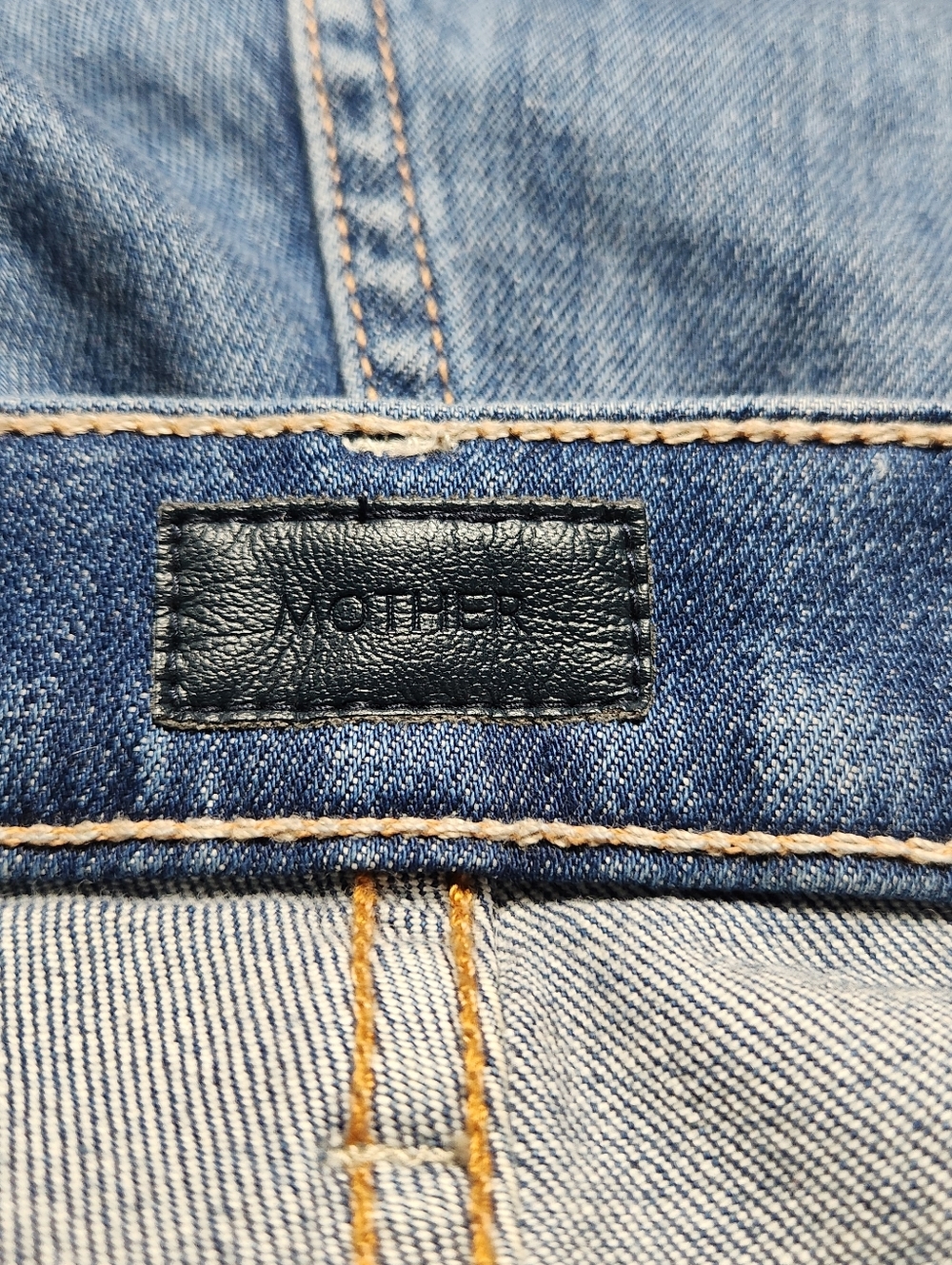 Mother Denim The Patch Rambler Rolled Short Globe Trotter Blue Women Size 26 - Picture 6 of 12